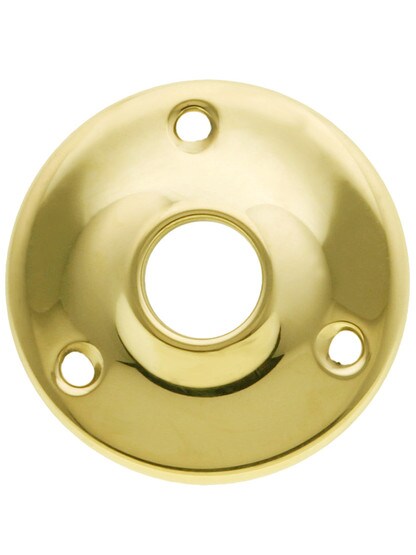 2 1/4 inch Pressed Brass Rosette With 5/8 inch Collar In Polished Brass.